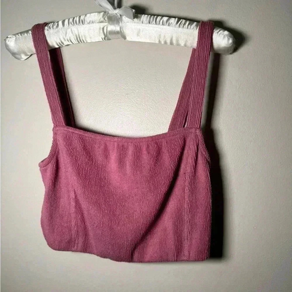 Zara berry ribbed  crop top/bra S - Picture 3 of 5